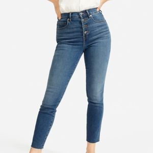 Everlane High-Rise Vintage Skinny Button Fly Jeans Size 24 Ankle